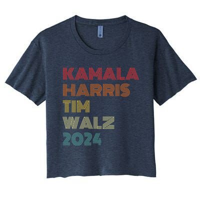 Harris Walz 2024 Kamala Harris Tim Walz Waltz Vintage Style Women's Crop Top Tee