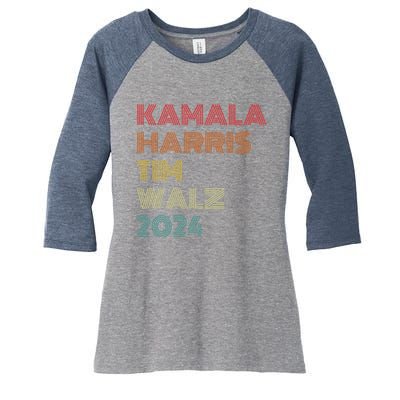 Harris Walz 2024 Kamala Harris Tim Walz Waltz Vintage Style Women's Tri-Blend 3/4-Sleeve Raglan Shirt