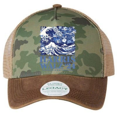 Harris Waltz 2024 Cute Wave Of Blue Cats For Kamala Harris Legacy Tie Dye Trucker Hat