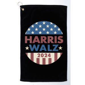 Harris Walz 2024 Kamala Harris 2024 Tim Walz 2024 Usa Flag Platinum Collection Golf Towel