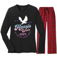 Harris Walz 2024 Election Vote Blue Kamala Walz 2024 Women's Long Sleeve Flannel Pajama Set 