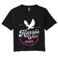 Harris Walz 2024 Election Vote Blue Kamala Walz 2024 Women's Crop Top Tee