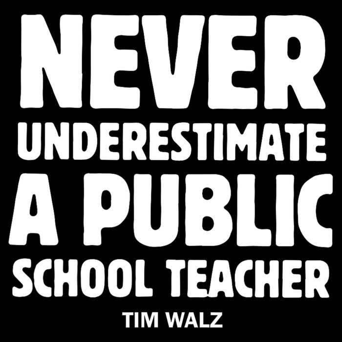 Harris Walz 2024 Never Underestimate A Public School Teacher 7-Panel Snapback Hat