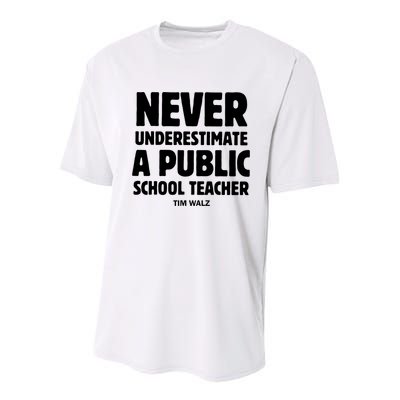 Harris Walz 2024 Never Underestimate A Public School Teacher Youth Performance Sprint T-Shirt