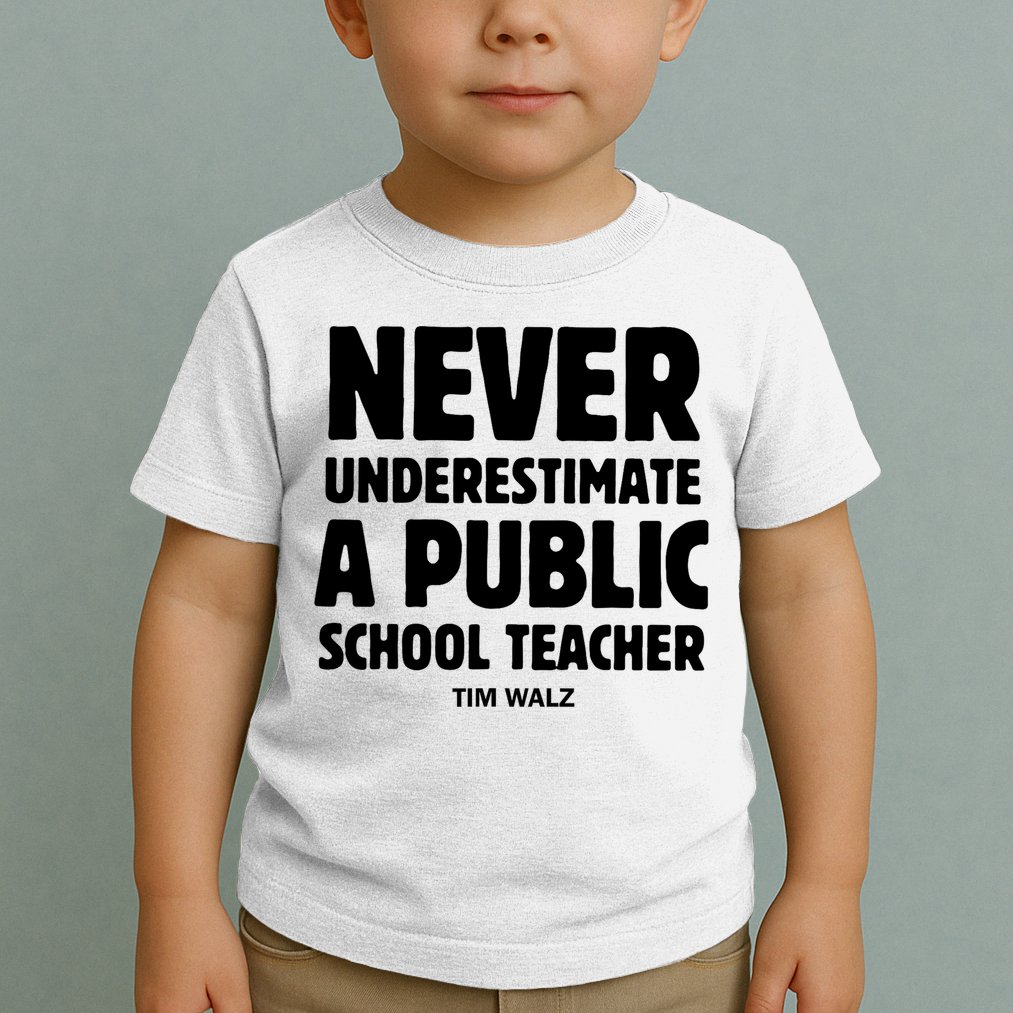 Harris Walz 2024 Never Underestimate A Public School Teacher Toddler T-Shirt