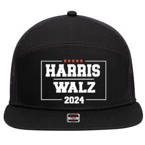 Harris Walz 2024 Campaign For President Harris Waltz 24 Gift 7 Panel Mesh Trucker Snapback Hat