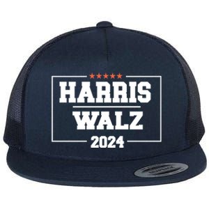 Harris Walz 2024 Campaign For President Harris Waltz 24 Gift Flat Bill Trucker Hat