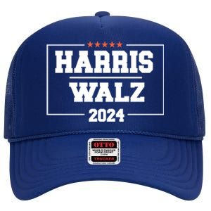 Harris Walz 2024 Campaign For President Harris Waltz 24 Gift High Crown Mesh Back Trucker Hat