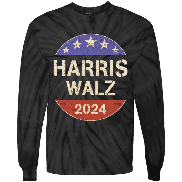 Harris Waltz 2024 Election Kamala Harris Tim Waltz 2024 Tie-Dye Long Sleeve Shirt