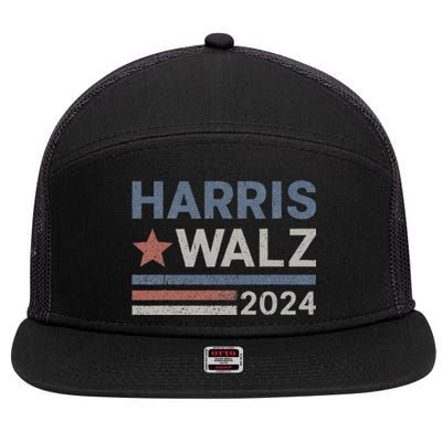 Harris Waltz 2024 Election Kamala Harris Tim Waltz 2024 7 Panel Mesh Trucker Snapback Hat