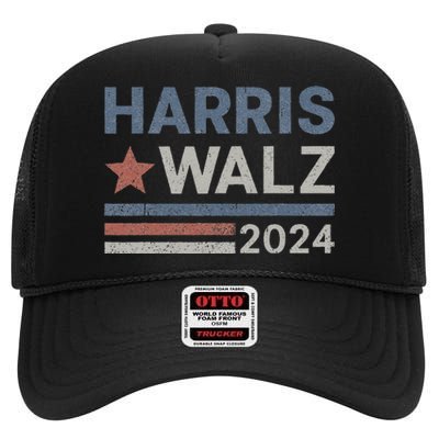 Harris Waltz 2024 Election Kamala Harris Tim Waltz 2024 High Crown Mesh Back Trucker Hat