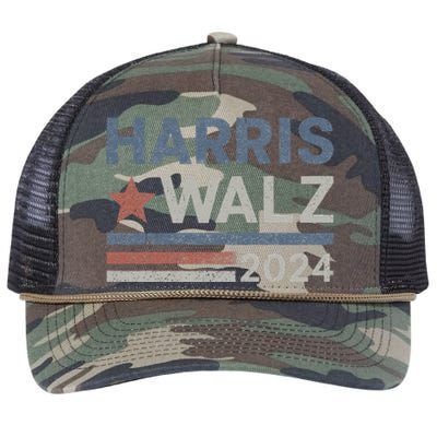 Harris Waltz 2024 Election Kamala Harris Tim Waltz 2024 Retro Rope Trucker Hat Cap