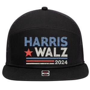 Harris Waltz 2024 Election Kamala Harris Tim Waltz 2024 7 Panel Mesh Trucker Snapback Hat