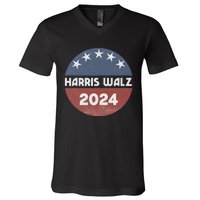 Harris Walz 2024 Kamala Harris 2024 Tim Walz 2024 Usa Flag V-Neck T-Shirt