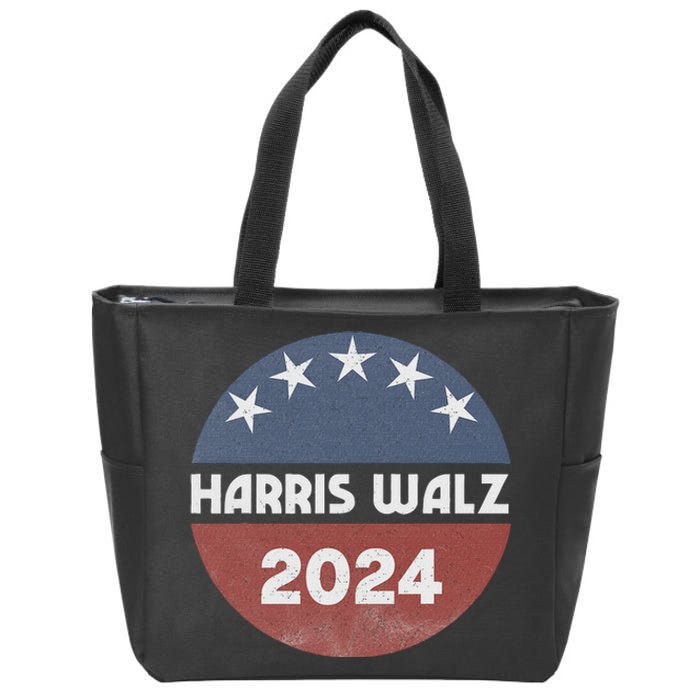 Harris Walz 2024 Kamala Harris 2024 Tim Walz 2024 Usa Flag Zip Tote Bag