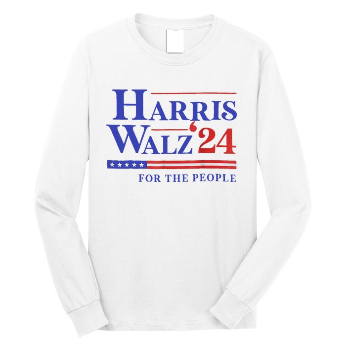 Harris Waltz 2024 For The People Cat Lady Kamala Harris Long Sleeve Shirt