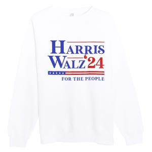 Harris Waltz 2024 For The People Cat Lady Kamala Harris Premium Crewneck Sweatshirt