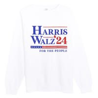 Harris Waltz 2024 For The People Cat Lady Kamala Harris Premium Crewneck Sweatshirt