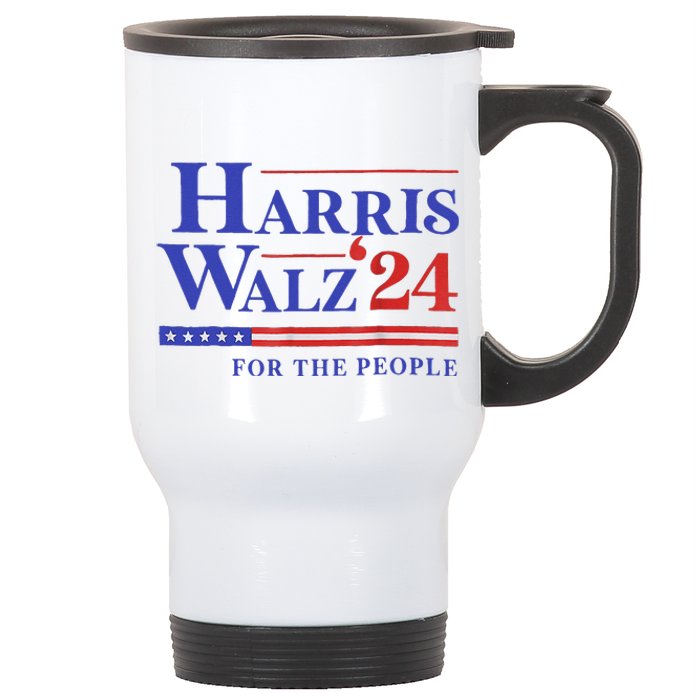 Harris Waltz 2024 For The People Cat Lady Kamala Harris Stainless Steel Travel Mug