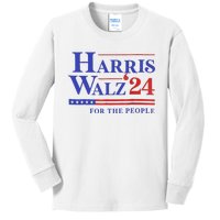 Harris Waltz 2024 For The People Cat Lady Kamala Harris Kids Long Sleeve Shirt