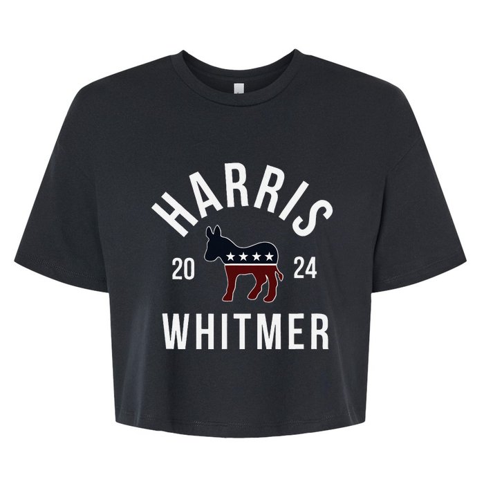 Harris Whitmer 2024 Vote Kamala Harris Gretchen Whitmer 24 Bella+Canvas Jersey Crop Tee