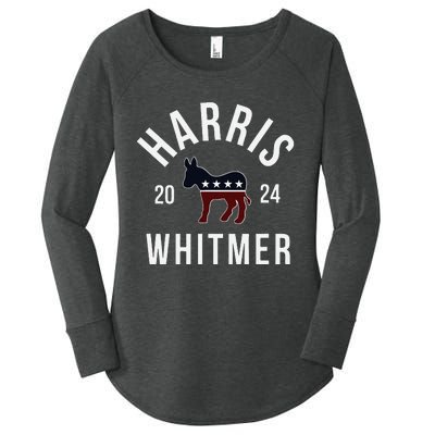 Harris Whitmer 2024 Vote Kamala Harris Gretchen Whitmer 24 Women's Perfect Tri Tunic Long Sleeve Shirt