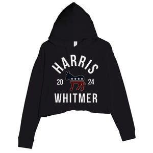 Harris Whitmer 2024 Vote Kamala Harris Gretchen Whitmer 24 Crop Fleece Hoodie