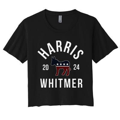 Harris Whitmer 2024 Vote Kamala Harris Gretchen Whitmer 24 Women's Crop Top Tee