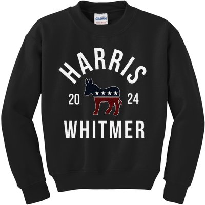 Harris Whitmer 2024 Vote Kamala Harris Gretchen Whitmer 24 Kids Sweatshirt