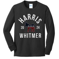 Harris Whitmer 2024 Vote Kamala Harris Gretchen Whitmer 24 Kids Long Sleeve Shirt