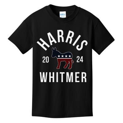 Harris Whitmer 2024 Vote Kamala Harris Gretchen Whitmer 24 Kids T-Shirt