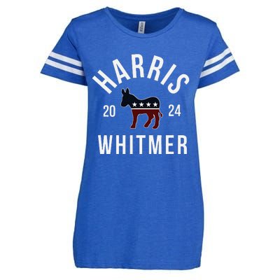 Harris Whitmer 2024 Vote Kamala Harris Gretchen Whitmer 24 Enza Ladies Jersey Football T-Shirt