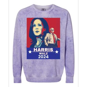 Harris Waltz 2024 Election President Kamala Harris Tim Waltz Colorblast Crewneck Sweatshirt