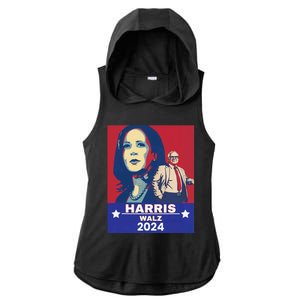 Harris Waltz 2024 Election President Kamala Harris Tim Waltz Ladies PosiCharge Tri-Blend Wicking Draft Hoodie Tank