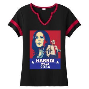 Harris Waltz 2024 Election President Kamala Harris Tim Waltz Ladies Halftime Notch Neck Tee