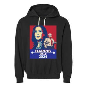 Harris Waltz 2024 Election President Kamala Harris Tim Waltz Garment-Dyed Fleece Hoodie