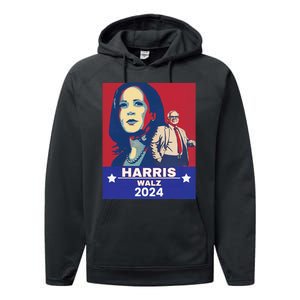 Harris Waltz 2024 Election President Kamala Harris Tim Waltz Performance Fleece Hoodie