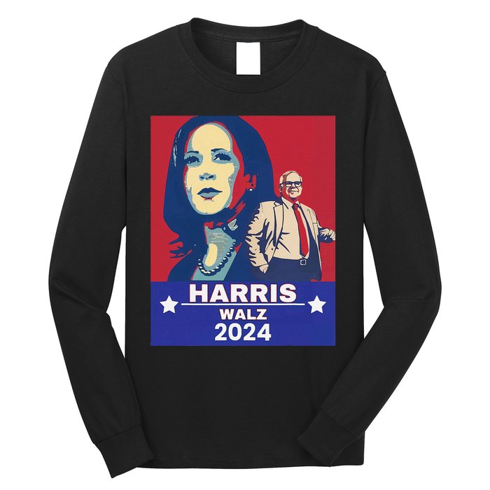 Harris Waltz 2024 Election President Kamala Harris Tim Waltz Long Sleeve Shirt