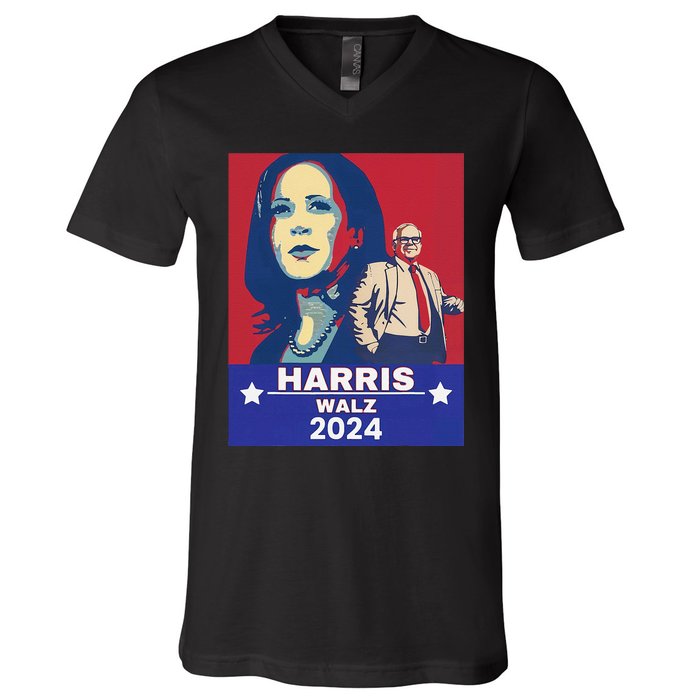 Harris Waltz 2024 Election President Kamala Harris Tim Waltz V-Neck T-Shirt