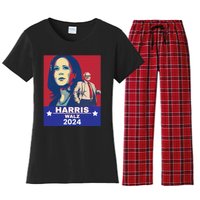 Harris Waltz 2024 Election President Kamala Harris Tim Waltz Women's Flannel Pajama Set