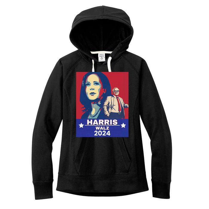 Harris Waltz 2024 Election President Kamala Harris Tim Waltz Women's Fleece Hoodie