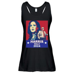 Harris Waltz 2024 Election President Kamala Harris Tim Waltz Ladies Essential Flowy Tank