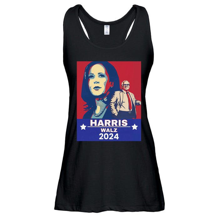 Harris Waltz 2024 Election President Kamala Harris Tim Waltz Ladies Essential Flowy Tank