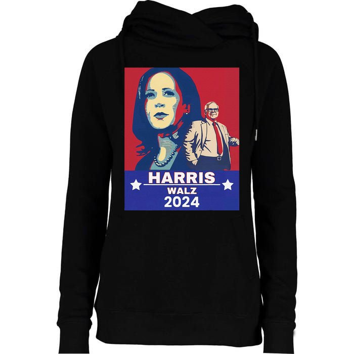 Harris Waltz 2024 Election President Kamala Harris Tim Waltz Womens Funnel Neck Pullover Hood