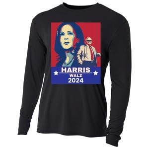 Harris Waltz 2024 Election President Kamala Harris Tim Waltz Cooling Performance Long Sleeve Crew