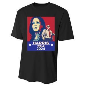 Harris Waltz 2024 Election President Kamala Harris Tim Waltz Performance Sprint T-Shirt