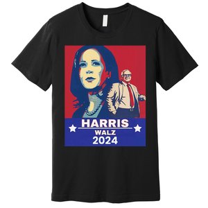 Harris Waltz 2024 Election President Kamala Harris Tim Waltz Premium T-Shirt