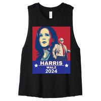 Harris Waltz 2024 Election President Kamala Harris Tim Waltz Women's Racerback Cropped Tank