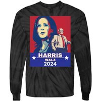 Harris Waltz 2024 Election President Kamala Harris Tim Waltz Tie-Dye Long Sleeve Shirt