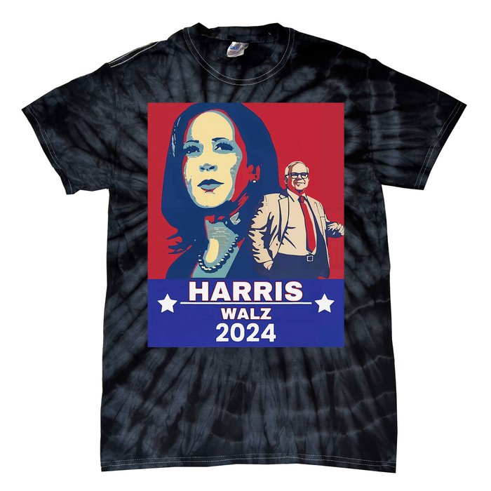 Harris Waltz 2024 Election President Kamala Harris Tim Waltz Tie-Dye T-Shirt